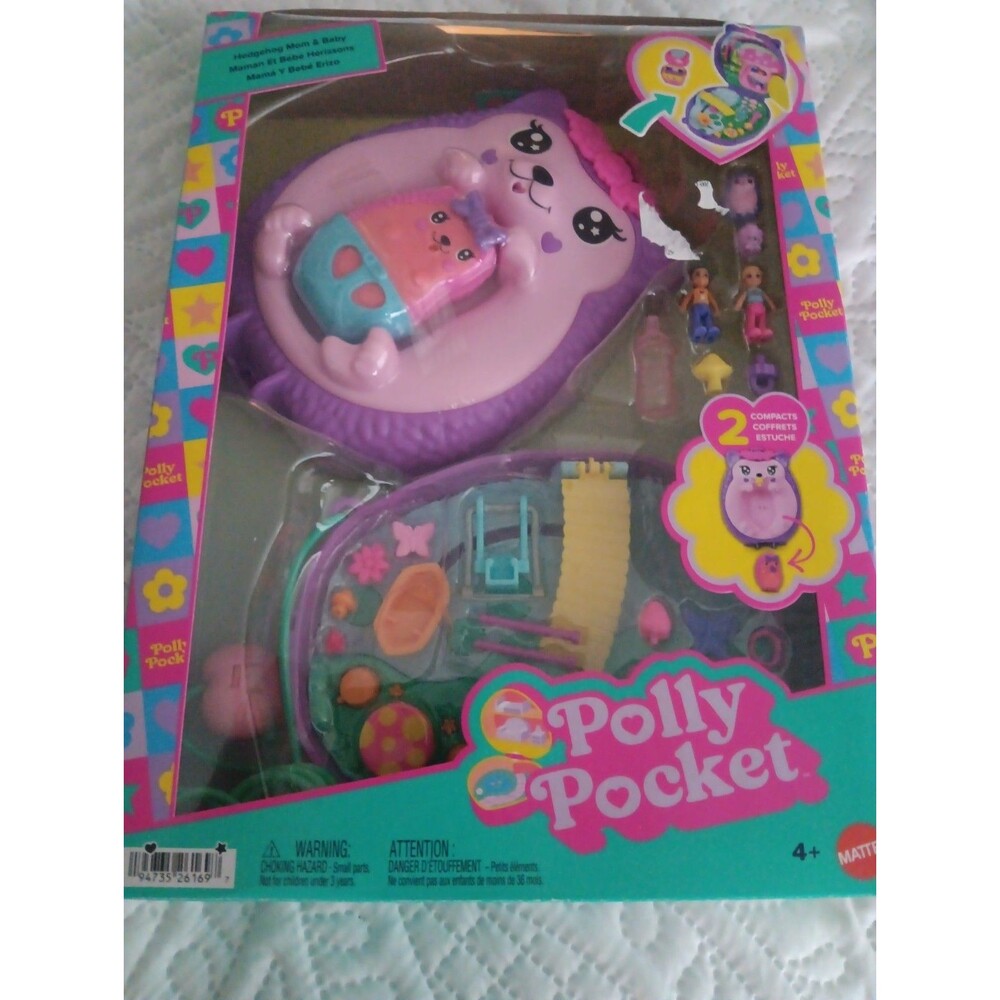 Polly Pocket Hedgehog Mom & Baby Compact Playset
